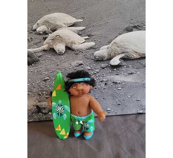 7 Hawaiian Surfer Boy Doll Keanu - Buns Of Maui